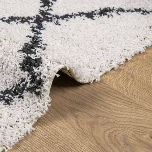 Čupavi tepih PAMPLONA s visokim vlaknima krem-crni 80 x 150 cm - krem i crna 80 x 150 cm Cijena