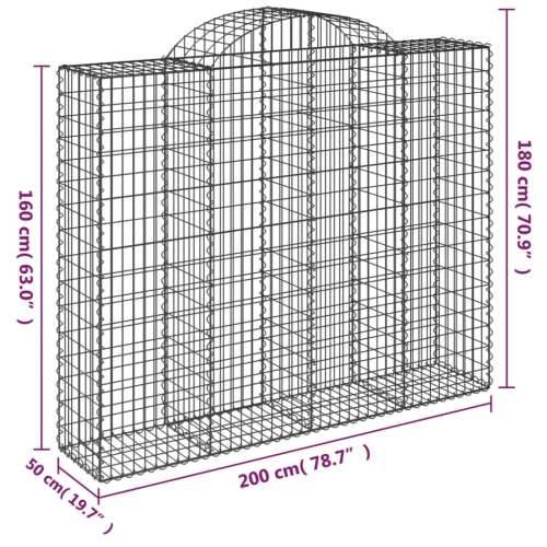 Lučne gabionske košare 11kom 200x50x160/180cm pocinčano željezo 200 x 50 x 160/180 cm 11 Cijena