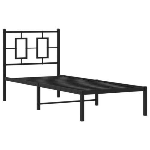 Metalni okvir za krevet s uzglavljem crni 80x200 cm - Crna 80 x 200 cm s uzglavljem Cijena