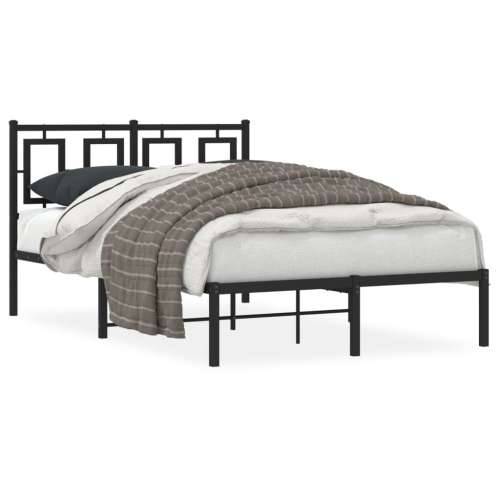 Metalni okvir za krevet s uzglavljem crni 120x200 cm - Crna 120 x 200 cm s uzglavljem Cijena