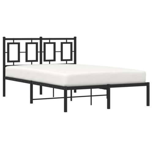 Metalni okvir za krevet s uzglavljem crni 120x200 cm - Crna 120 x 200 cm s uzglavljem Cijena