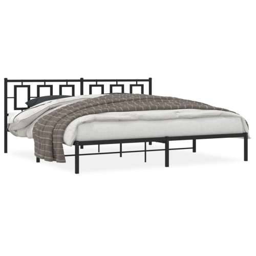 Metalni okvir za krevet s uzglavljem crni 193x203 cm - Crna 193 x 203 cm s uzglavljem Cijena