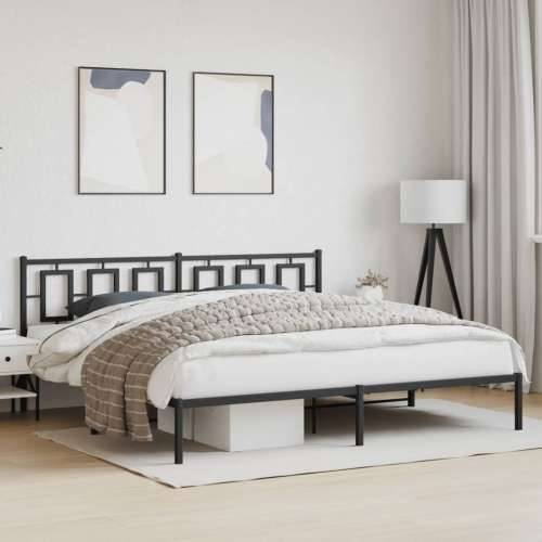 Metalni okvir za krevet s uzglavljem crni 193x203 cm - Crna 193 x 203 cm s uzglavljem Cijena