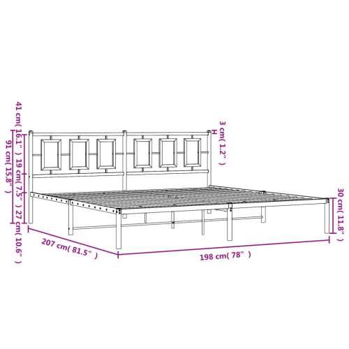 Metalni okvir za krevet s uzglavljem crni 193x203 cm - Crna 193 x 203 cm s uzglavljem Cijena