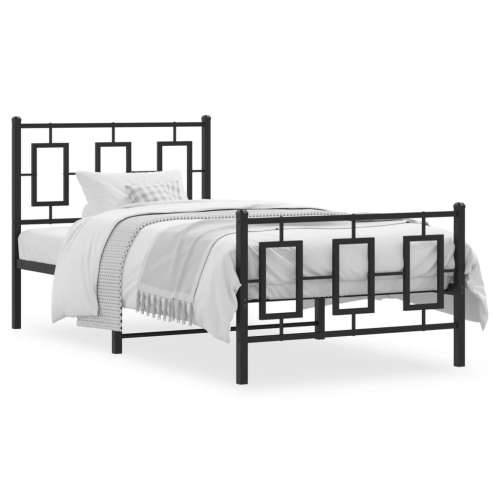 Metalni okvir kreveta uzglavlje i podnožje crni 90x190 cm - Crna 90 x 190 cm s uzglavljem i podnožjem Cijena