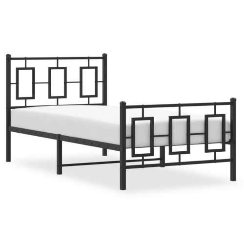 Metalni okvir kreveta uzglavlje i podnožje crni 90x190 cm - Crna 90 x 190 cm s uzglavljem i podnožjem Cijena