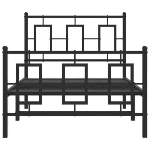 Metalni okvir kreveta uzglavlje i podnožje crni 90x190 cm - Crna 90 x 190 cm s uzglavljem i podnožjem Cijena