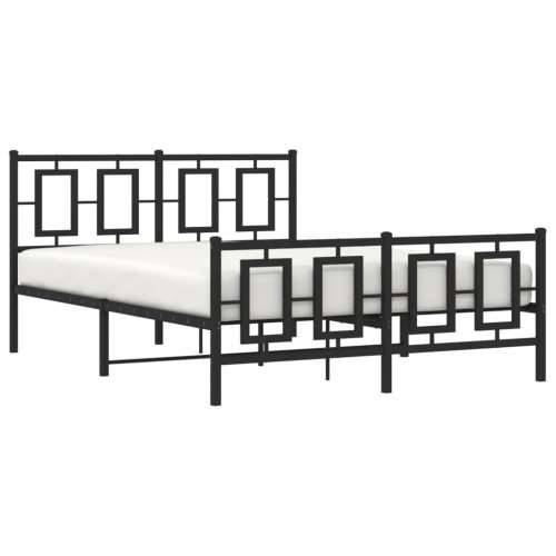 Metalni okvir kreveta uzglavlje i podnožje crni 135x190 cm - Crna 135 x 190 cm s uzglavljem i podnožjem Cijena