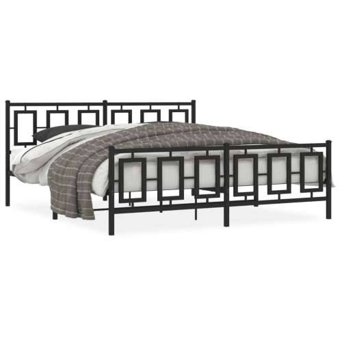 Metalni okvir kreveta uzglavlje i podnožje crni 183x213 cm - Crna 183 x 213 cm s uzglavljem i podnožjem Cijena
