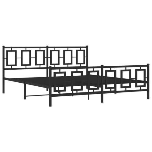 Metalni okvir kreveta uzglavlje i podnožje crni 183x213 cm - Crna 183 x 213 cm s uzglavljem i podnožjem Cijena