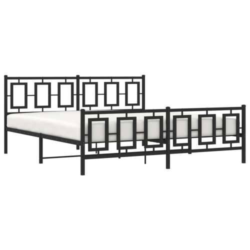 Metalni okvir kreveta uzglavlje i podnožje crni 183x213 cm - Crna 183 x 213 cm s uzglavljem i podnožjem Cijena