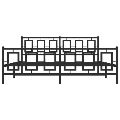 Metalni okvir kreveta uzglavlje i podnožje crni 183x213 cm - Crna 183 x 213 cm s uzglavljem i podnožjem Cijena