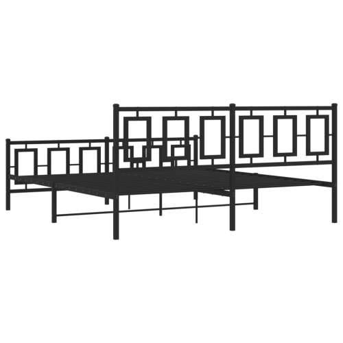 Metalni okvir kreveta uzglavlje i podnožje crni 183x213 cm - Crna 183 x 213 cm s uzglavljem i podnožjem Cijena