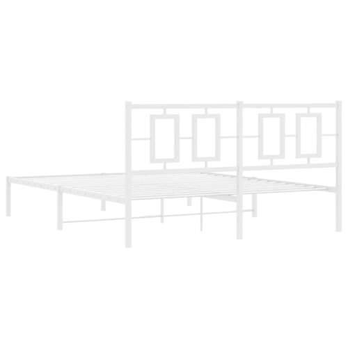 Metalni okvir za krevet s uzglavljem bijeli 160x200 cm - Bijela 160 x 200 cm s uzglavljem Cijena