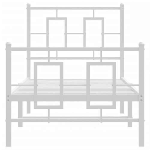 Metalni okvir kreveta uzglavlje i podnožje bijeli 75x190 cm - Bijela 75 x 190 cm s uzglavljem i podnožjem Cijena