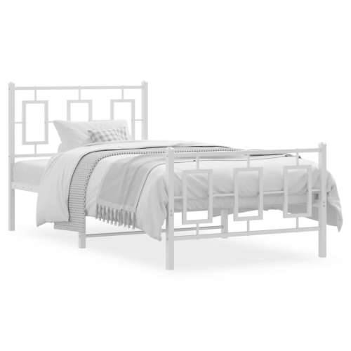 Metalni okvir kreveta uzglavlje i podnožje bijeli 90x190 cm - Bijela 90 x 190 cm s uzglavljem i podnožjem Cijena