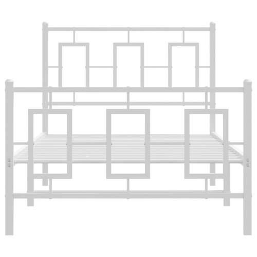 Metalni okvir kreveta uzglavlje i podnožje bijeli 90x190 cm - Bijela 90 x 190 cm s uzglavljem i podnožjem Cijena