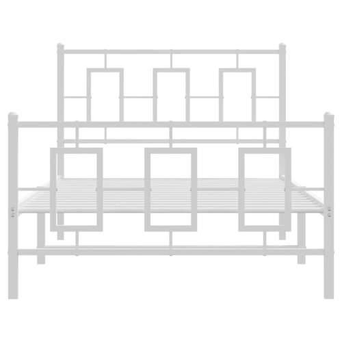 Metalni okvir kreveta uzglavlje i podnožje bijeli 100x190 cm - Bijela 100 x 190 cm s uzglavljem i podnožjem Cijena