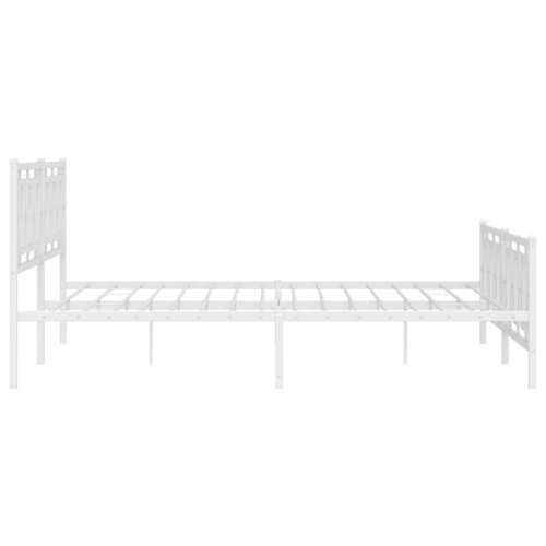Metalni okvir kreveta uzglavlje i podnožje bijeli 193x203 cm - Bijela 193 x 203 cm s uzglavljem i podnožjem Cijena