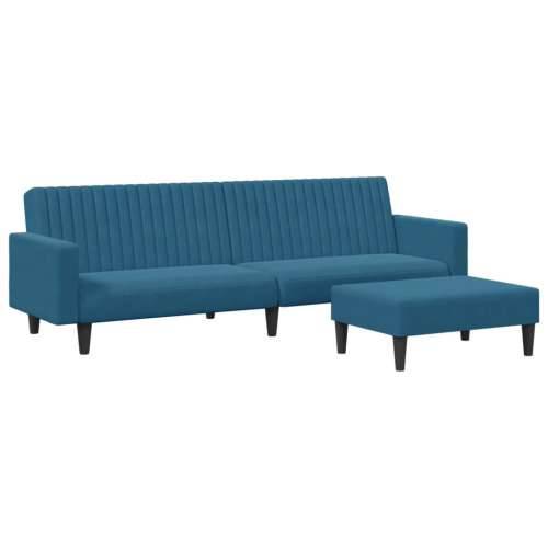 2-dijelni set sofa plavi baršunasti - Plava S naslonom za ruke Cijena