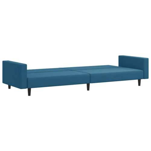 2-dijelni set sofa plavi baršunasti - Plava S naslonom za ruke Cijena