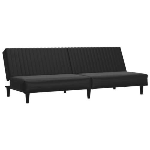2-dijelni set sofa crni od umjetne kože - Crna Bez naslona za ruke Cijena