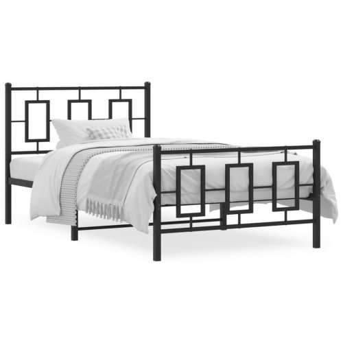 Metalni okvir kreveta uzglavlje i podnožje crni 100x190 cm - Crna 100 x 190 cm s uzglavljem i podnožjem Cijena