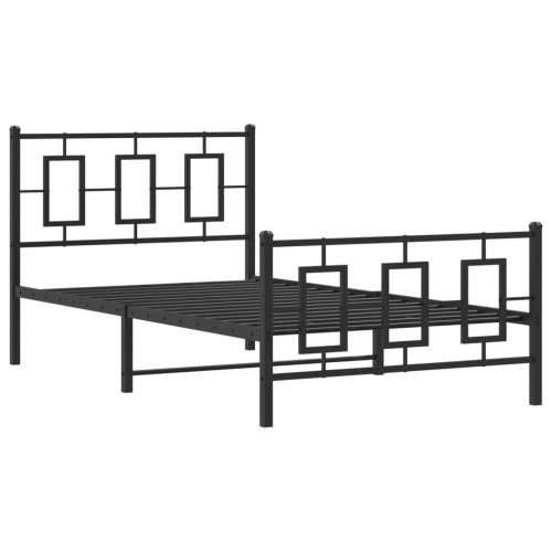 Metalni okvir kreveta uzglavlje i podnožje crni 100x190 cm - Crna 100 x 190 cm s uzglavljem i podnožjem Cijena