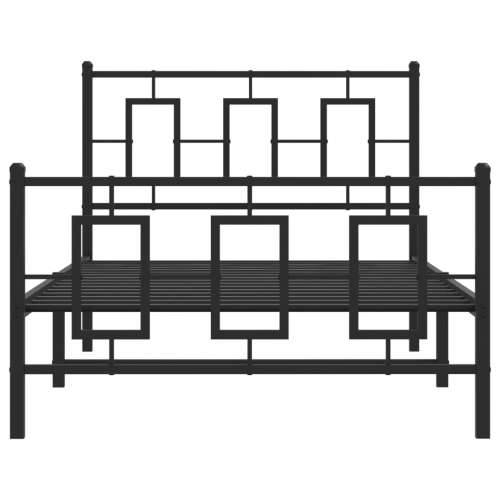 Metalni okvir kreveta uzglavlje i podnožje crni 100x190 cm - Crna 100 x 190 cm s uzglavljem i podnožjem Cijena
