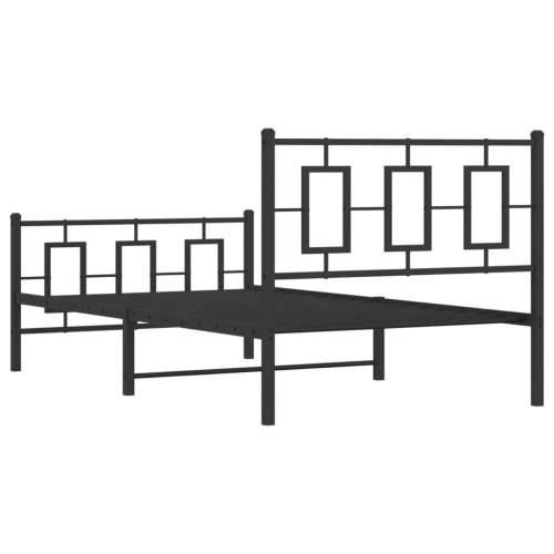 Metalni okvir kreveta uzglavlje i podnožje crni 100x190 cm - Crna 100 x 190 cm s uzglavljem i podnožjem Cijena