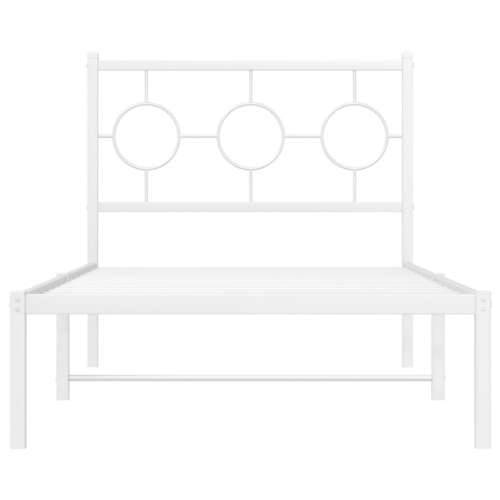 Metalni okvir za krevet s uzglavljem bijeli 90x200 cm - Bijela 90 x 200 cm s uzglavljem Cijena