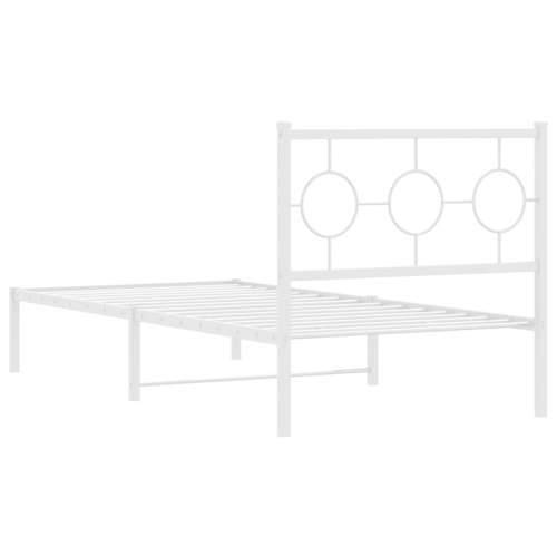 Metalni okvir za krevet s uzglavljem bijeli 90x200 cm - Bijela 90 x 200 cm s uzglavljem Cijena