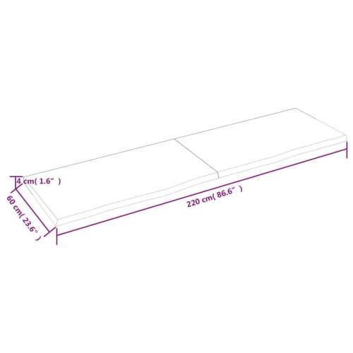 Kupaonska radna ploča tamnosmeđa 220x50x(2-4) cm tretirano drvo - Tamno smeđa 220 x 60 x 4 cm Cijena