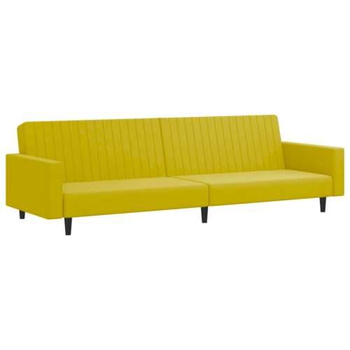 2-dijelni set sofa žuti baršunasti - Žuta S naslonom za ruke Cijena