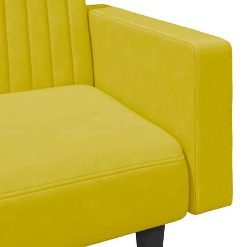 2-dijelni set sofa žuti baršunasti - Žuta S naslonom za ruke Cijena