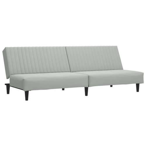 2-dijelni set sofa svjetlosivi baršunasti - Svjetlosiva Bez naslona za ruke Cijena