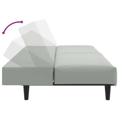 2-dijelni set sofa svjetlosivi baršunasti - Svjetlosiva Bez naslona za ruke Cijena