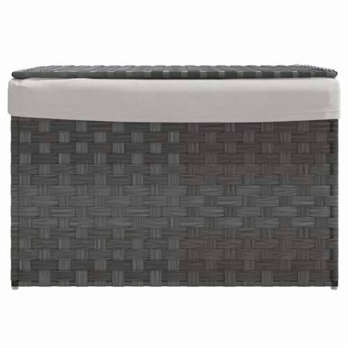 Košara za rublje s poklopcem siva 55,5x35x34 cm od poliratana - Siva 1 Cijena