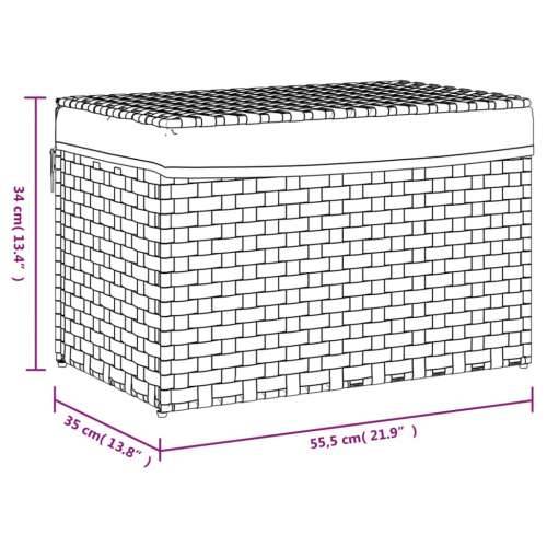 Košara za rublje s poklopcem siva 55,5x35x34 cm od poliratana Cijena