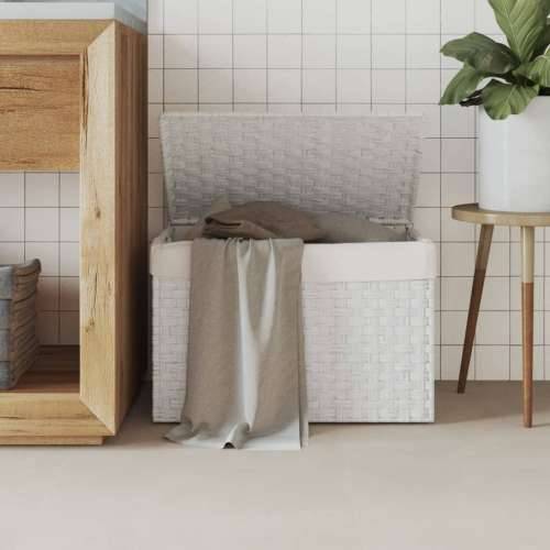 Košara za rublje s poklopcem bijela 55,5x35x34 cm od poliratana - Bijela 1 Cijena