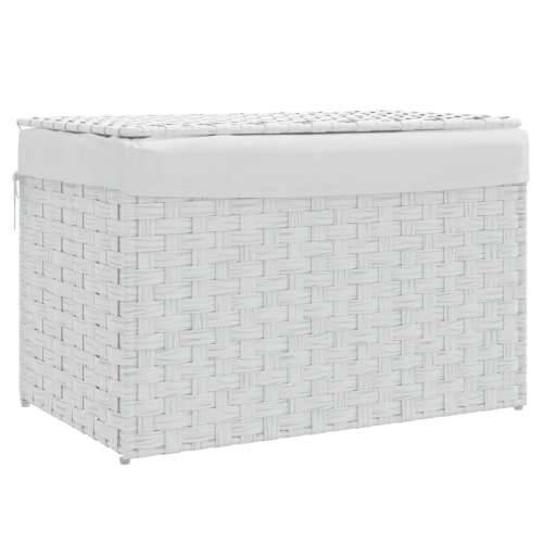 Košara za rublje s poklopcem bijela 55,5x35x34 cm od poliratana - Bijela 1 Cijena