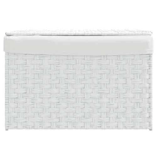 Košara za rublje s poklopcem bijela 55,5x35x34 cm od poliratana - Bijela 1 Cijena