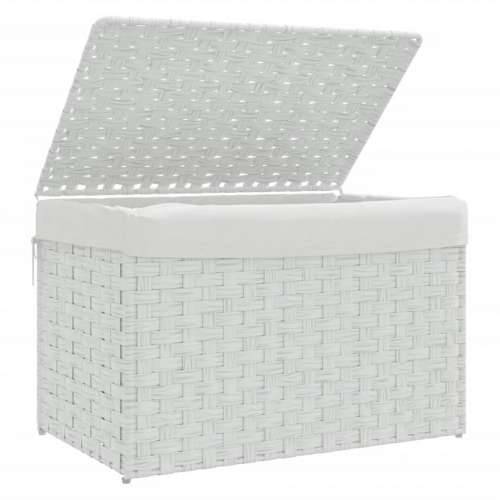 Košara za rublje s poklopcem bijela 55,5x35x34 cm od poliratana - Bijela 1 Cijena