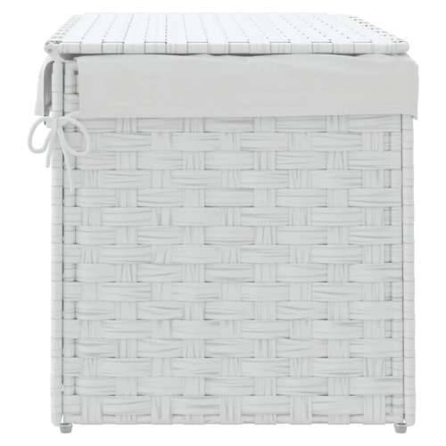 Košara za rublje s poklopcem bijela 55,5x35x34 cm od poliratana - Bijela 1 Cijena