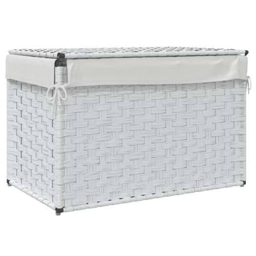 Košara za rublje s poklopcem bijela 55,5x35x34 cm od poliratana - Bijela 1 Cijena