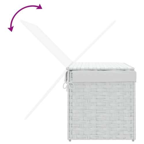 Košara za rublje s poklopcem bijela 55,5x35x34 cm od poliratana - Bijela 1 Cijena
