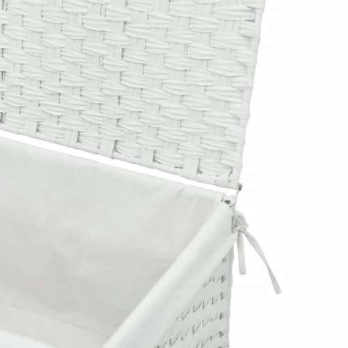 Košara za rublje s poklopcem bijela 55,5x35x34 cm od poliratana - Bijela 1 Cijena