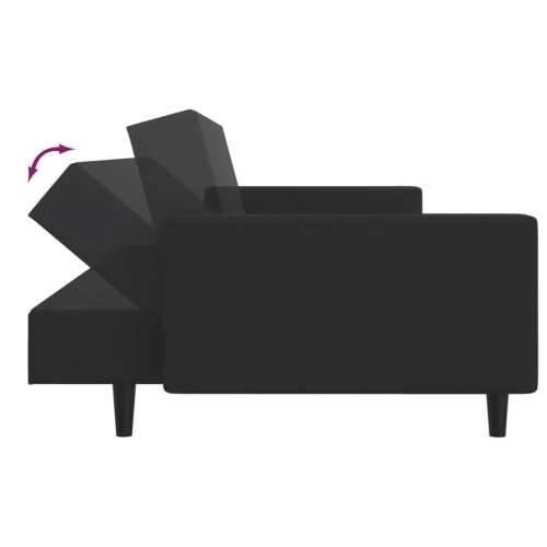 2-dijelni set sofa crni baršunasti - Crna S naslonom za ruke Cijena
