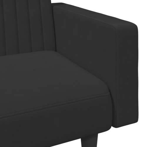 2-dijelni set sofa crni baršunasti - Crna S naslonom za ruke Cijena