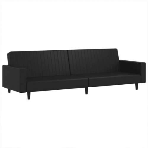 2-dijelni set sofa crni od umjetne kože - Crna S naslonom za ruke Cijena